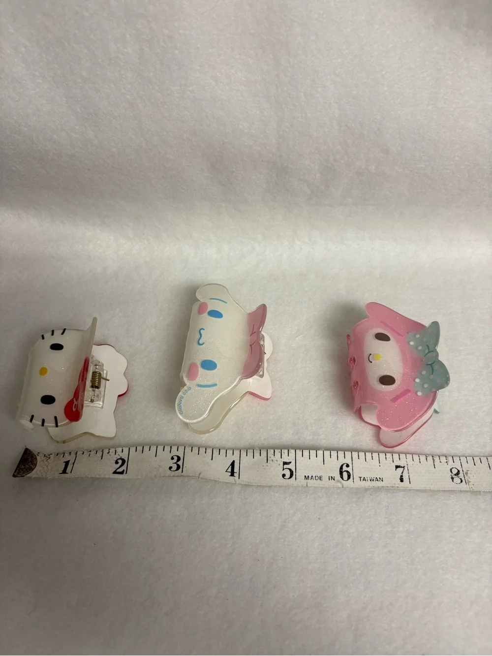 Set of 3 Sanrio Small Plastic Hair Clips Hello Kitty My Melody Cinnamoroll